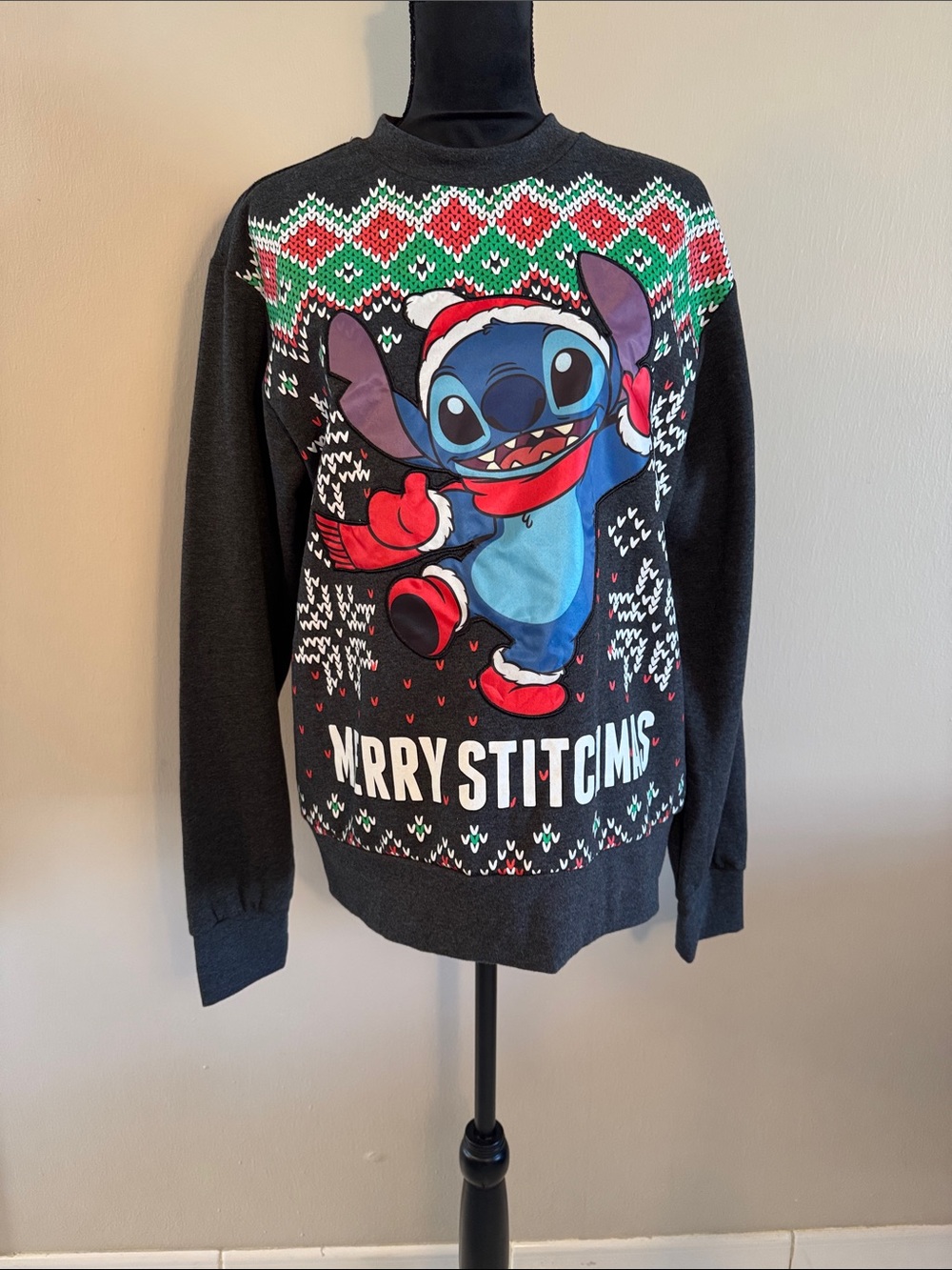 Disney Merry Stitchmas Crewneck Sweatshirt with Red & Green Accents